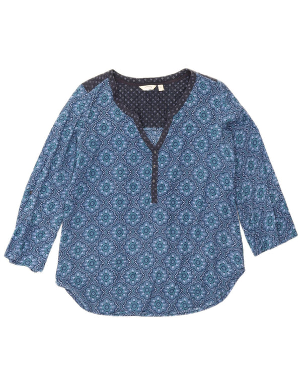 Damska bluzka z rękawem 3/4 Fat Face Top UK 8 Small Blue Paisley Cotton