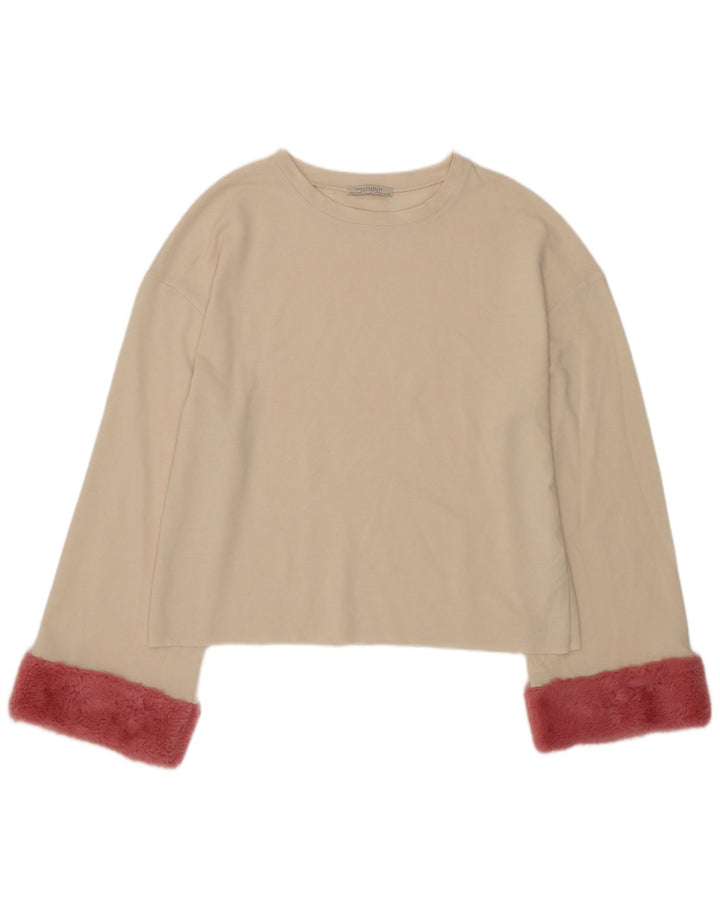 Damski top oversize z długim rękawem Zara UK 10 Small Beige Colorblock