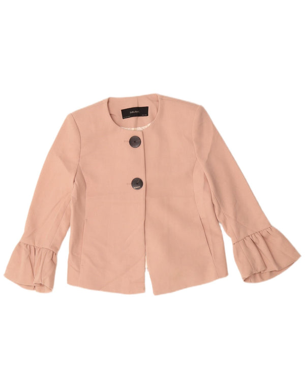 Damska marynarka Zara zapinana na 2 guziki, UK 10, mały, różowy poliester