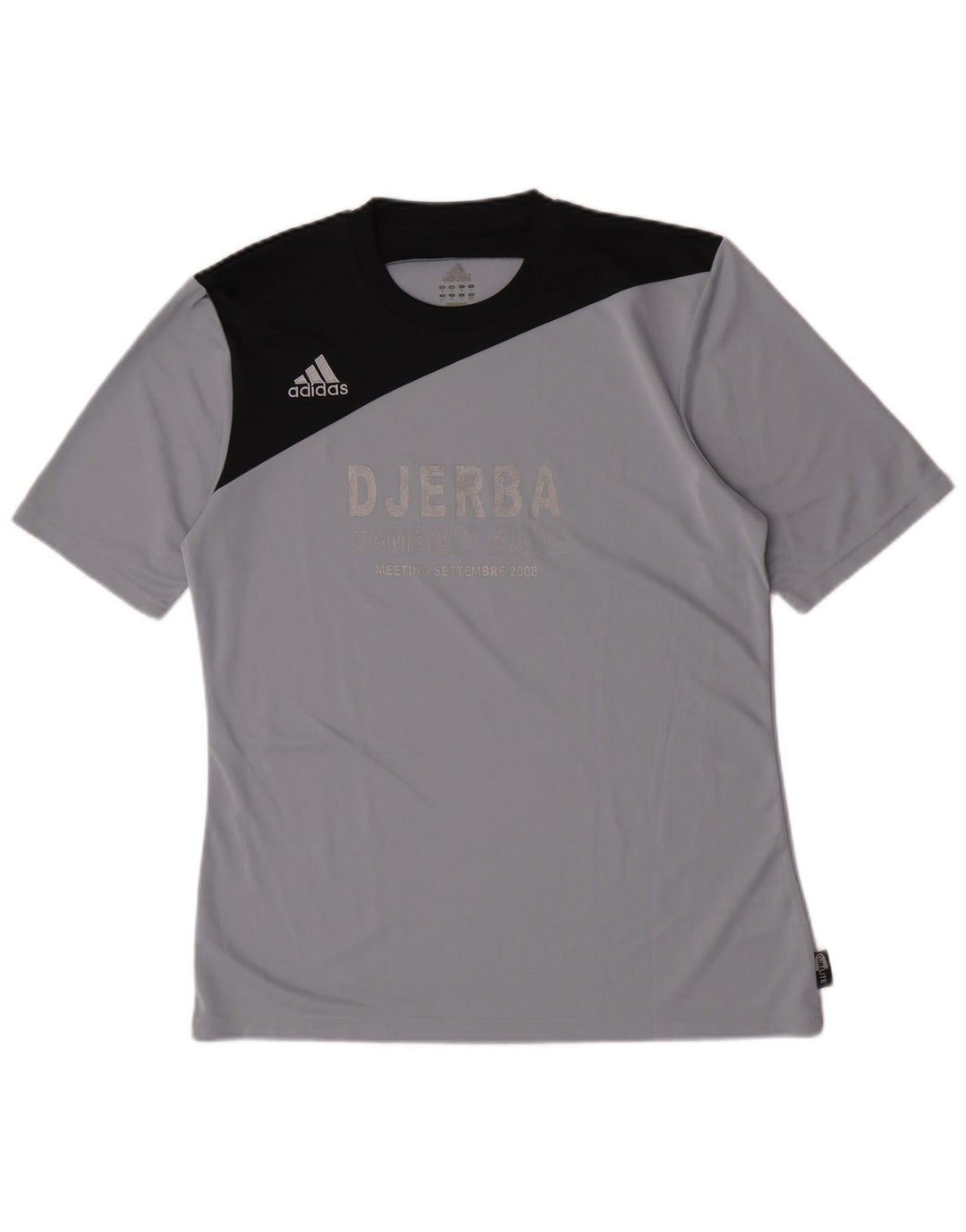 Męska koszulka Adidas Climalite z grafiką Top, średnioszary, poliester z blokami kolorów