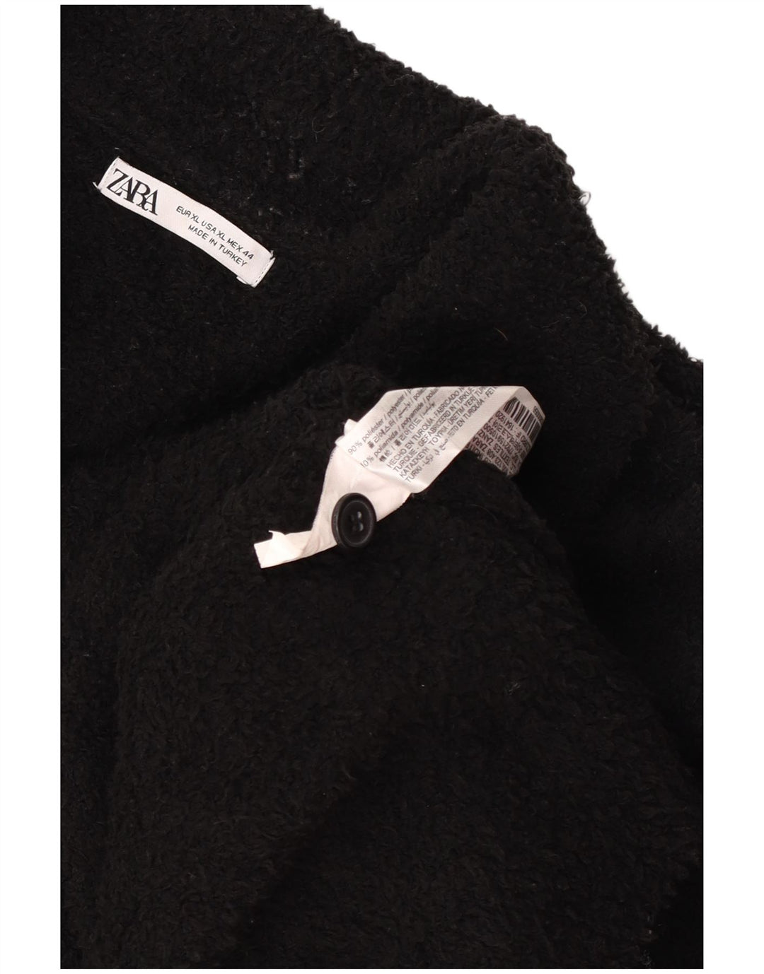 Męski sweter polarowy Zara XL, czarny, poliestrowy