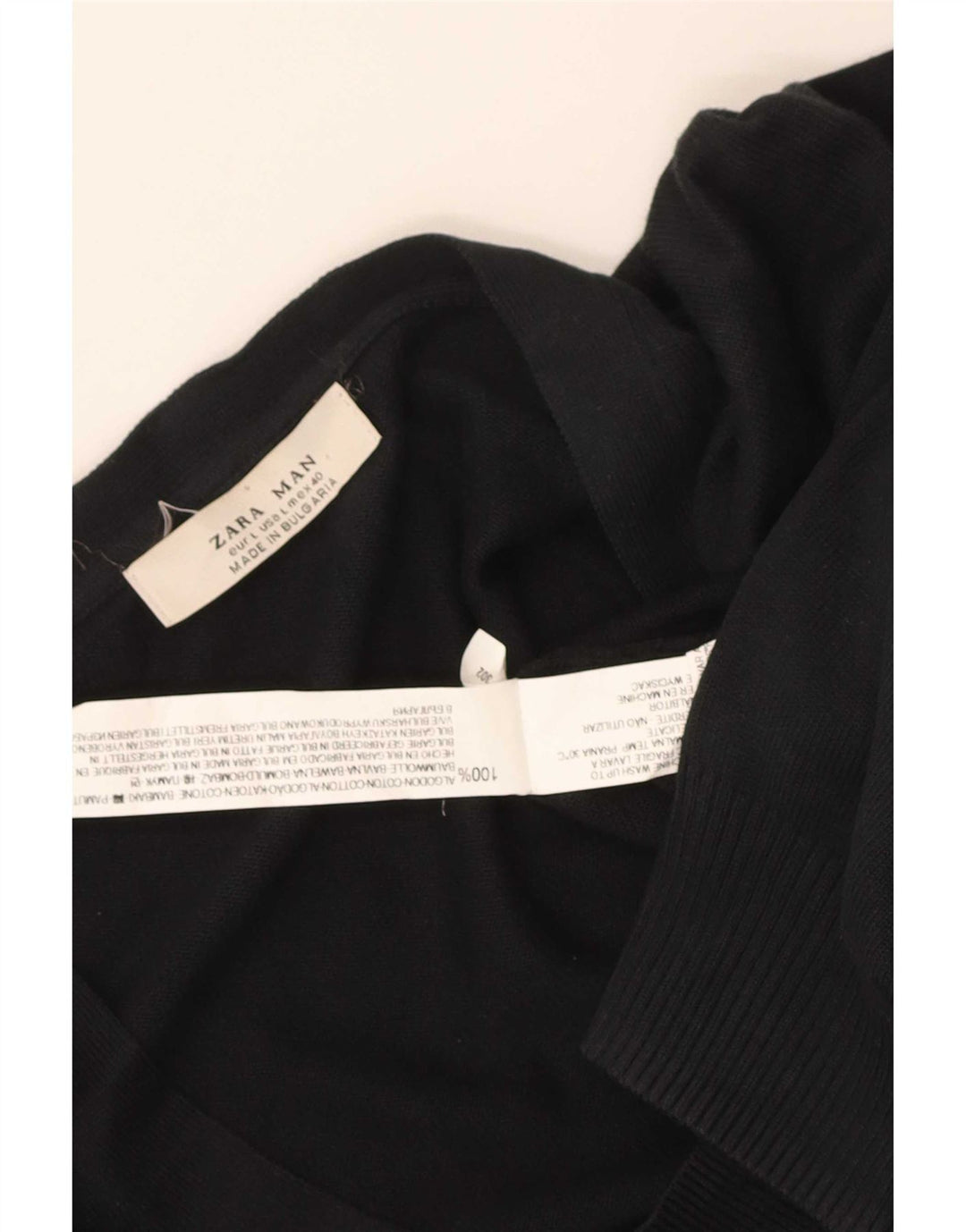 Zara Męski sweter rozpinany, duży, czarny, bawełniany