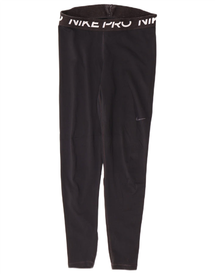 Damskie legginsy Nike Dri Fit Graphic UK 12, średnie, czarne, poliestrowe, sportowe