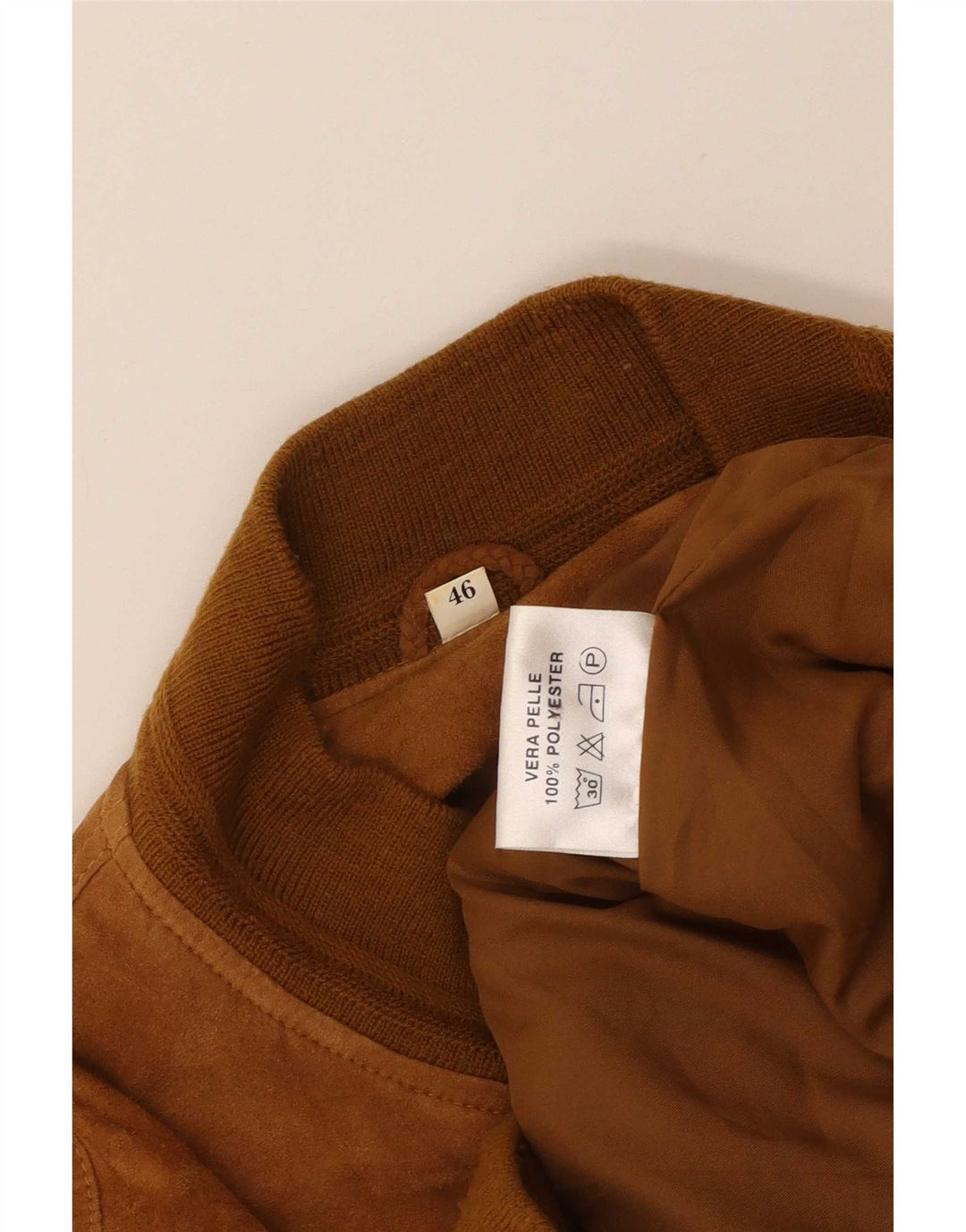 Męska zamszowa kurtka bomber w stylu vintage IT 46 Small Brown Leather
