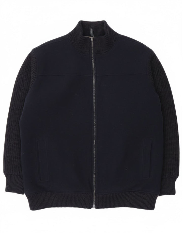 Męska kurtka polarowa James Pringle o luźnym kroju UK 40, duża granatowa, poliestrowa