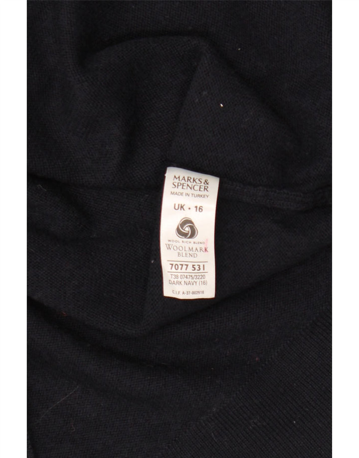 Marks & Spencer Damski sweter z golfem UK 16, duży, granatowy