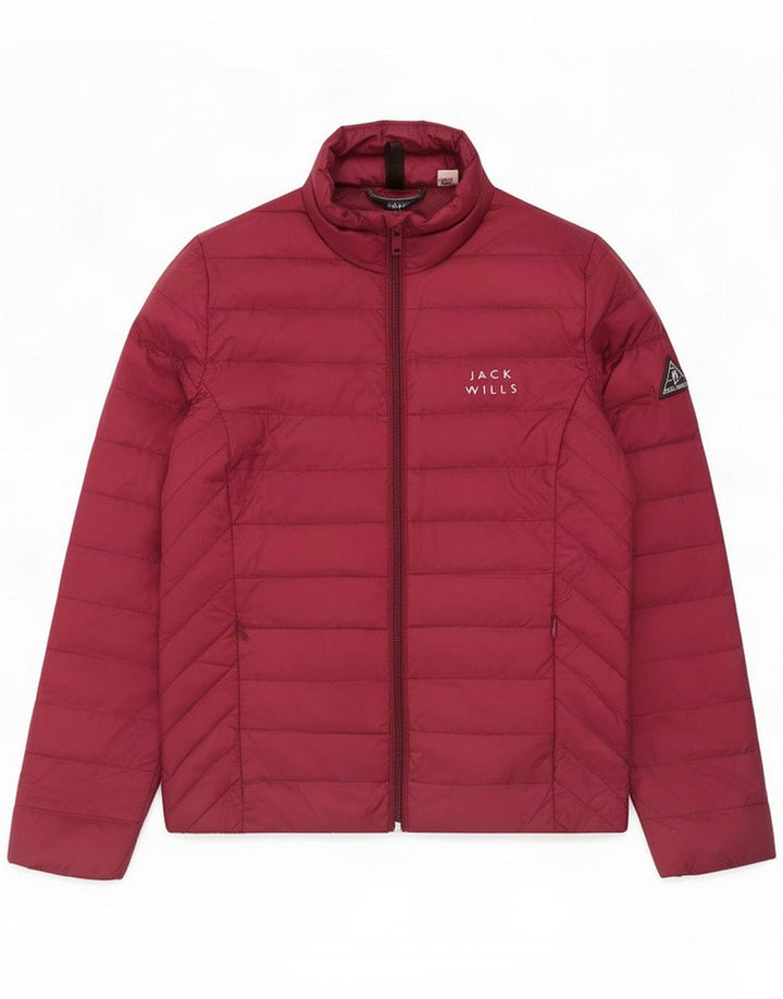 Jack Wills Damska kurtka ocieplana UK 8 Small Burgundy Polyamide