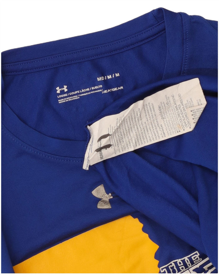 Męski top UNDER ARMOUR Heat Gear z grafiką, długim rękawem, średnioniebieski, poliester