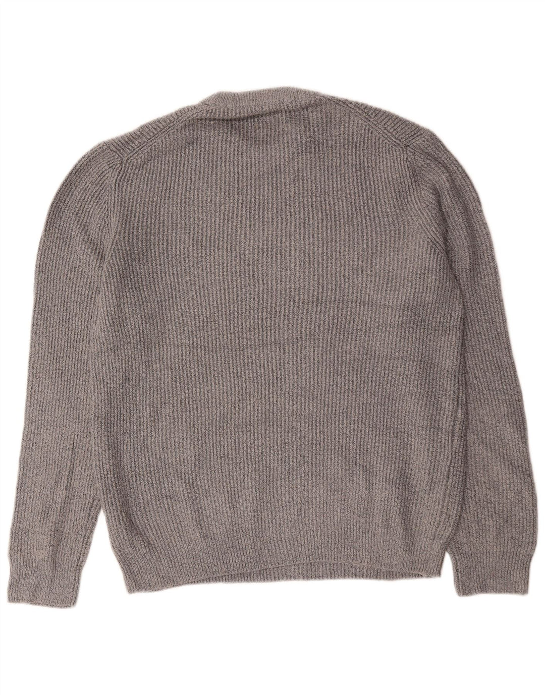 Marks & Spencer Męski sweter z okrągłym dekoltem, duży, szary poliamid