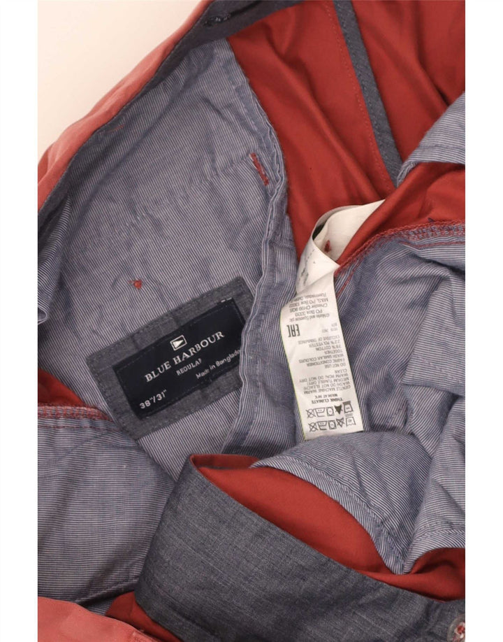 Męskie spodnie chino Marks & Spencer Blue Harbor o regularnym kroju W38 L31 czerwone