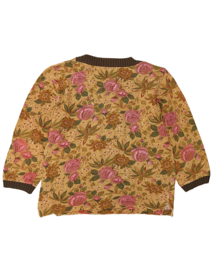 Damska bluza bluzowa w stylu vintage IT 44 Średnia żółta bawełna w kwiaty