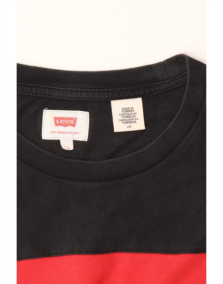 Męski T-shirt z grafiką Levi's, duży, czarny blok kolorów