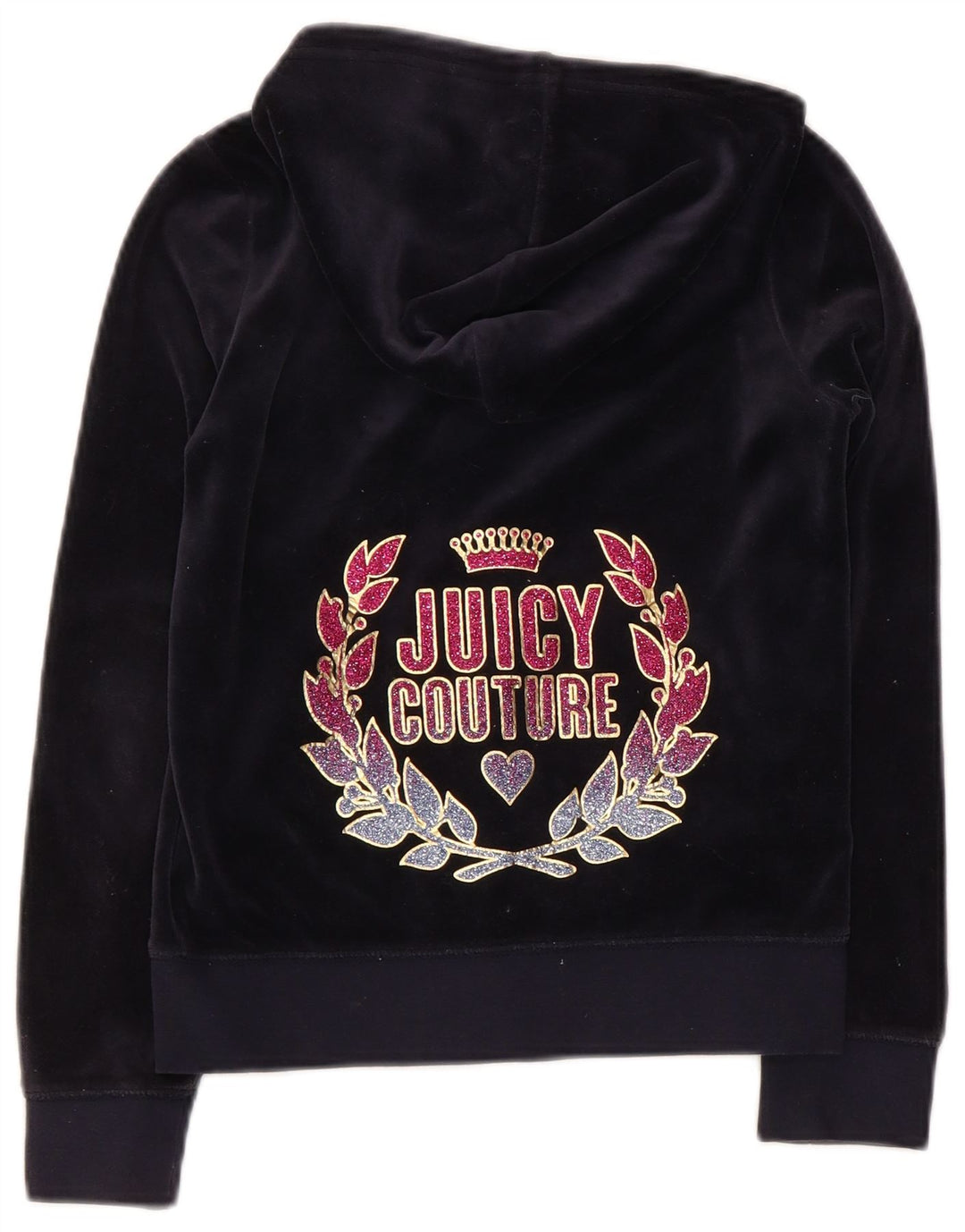 JUICY COUTURE Dziewczęcy sweter z kapturem i zamkiem błyskawicznym, 9-10 lat, granatowy, bawełniany