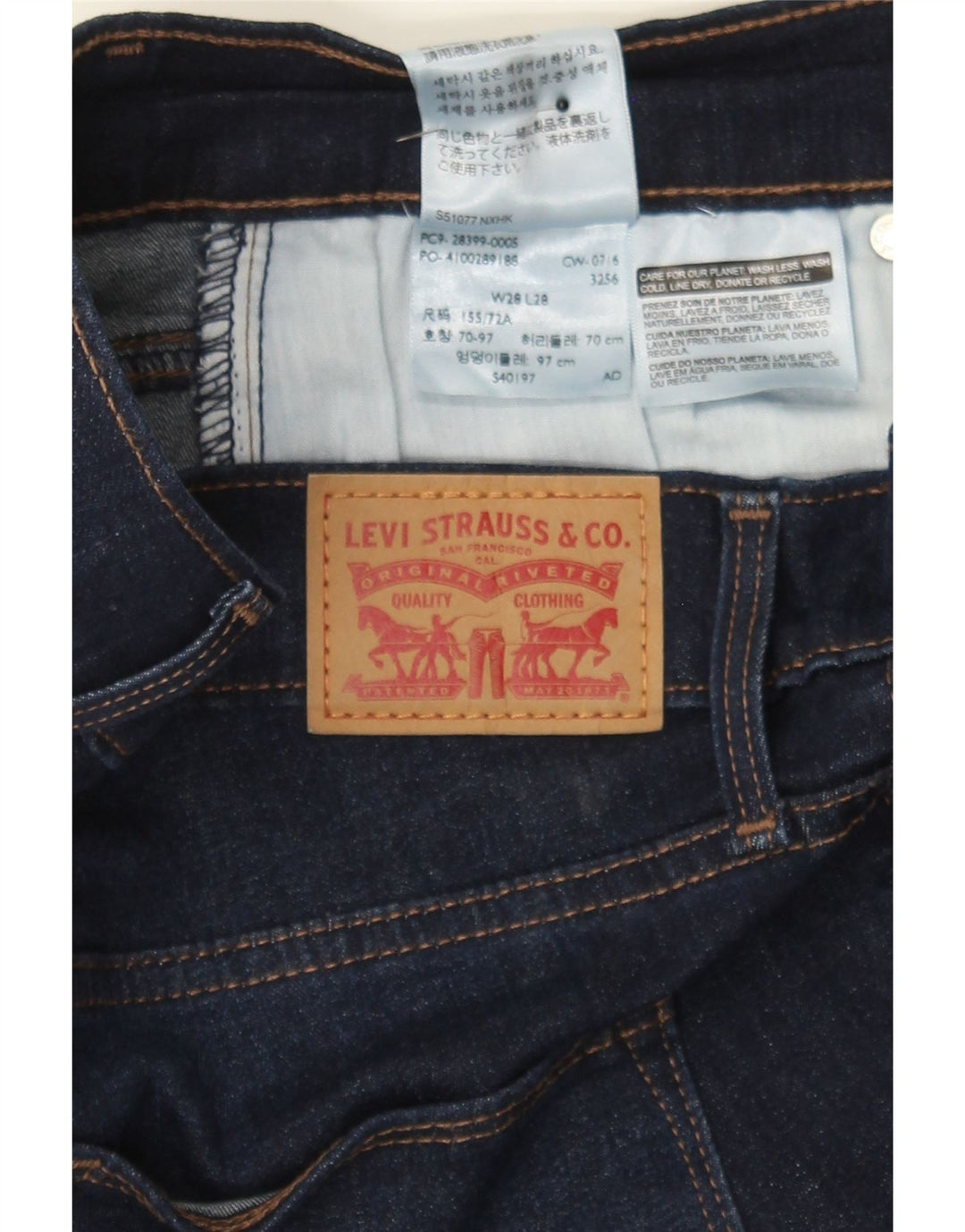 LEVI'S Womens Shaping Straight Jeans W28 L28 Blue Cotton Vintage Levi's and Second-Hand Levi's from Messina Hembry 