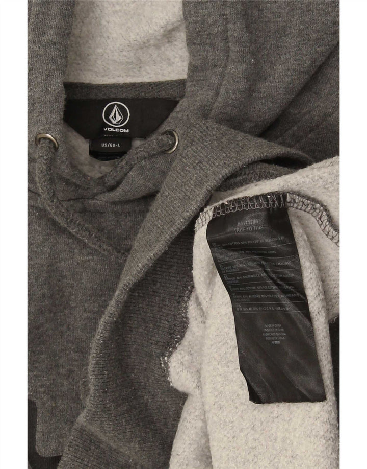 Męski sweter z kapturem Volcom, duży, szary, bawełniany