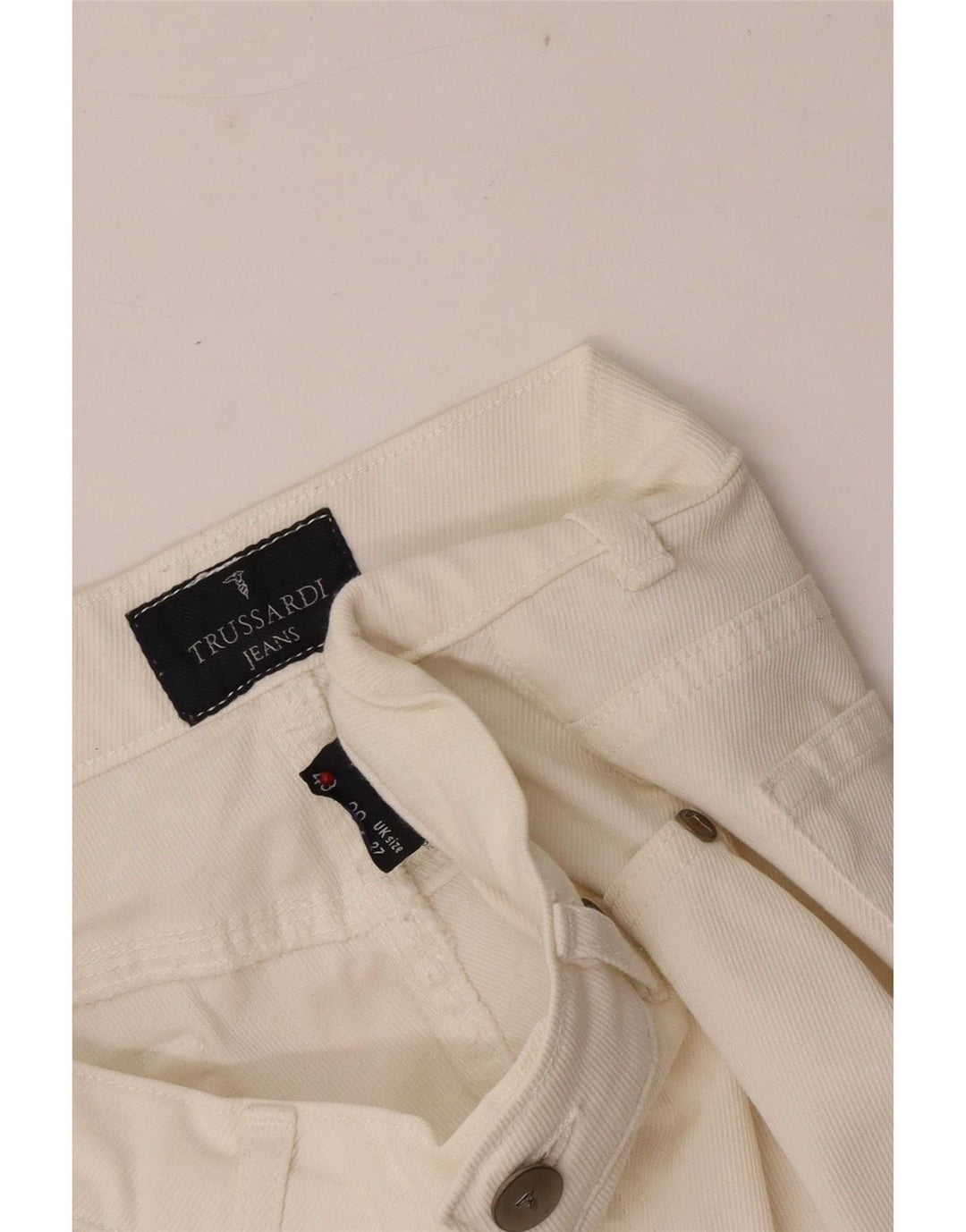 Damskie spodnie typu casual Bootcut Trussardi W27 L30 Biała bawełna