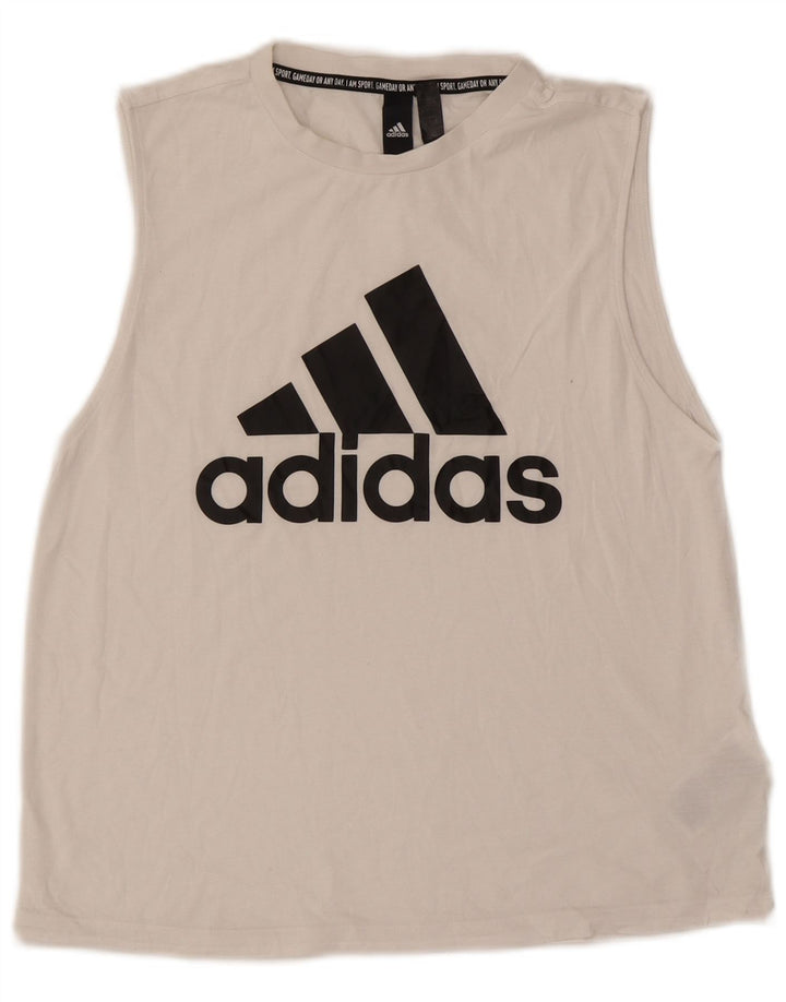 Damska kamizelka graficzna Adidas Top UK 8/10 Mały biały poliester