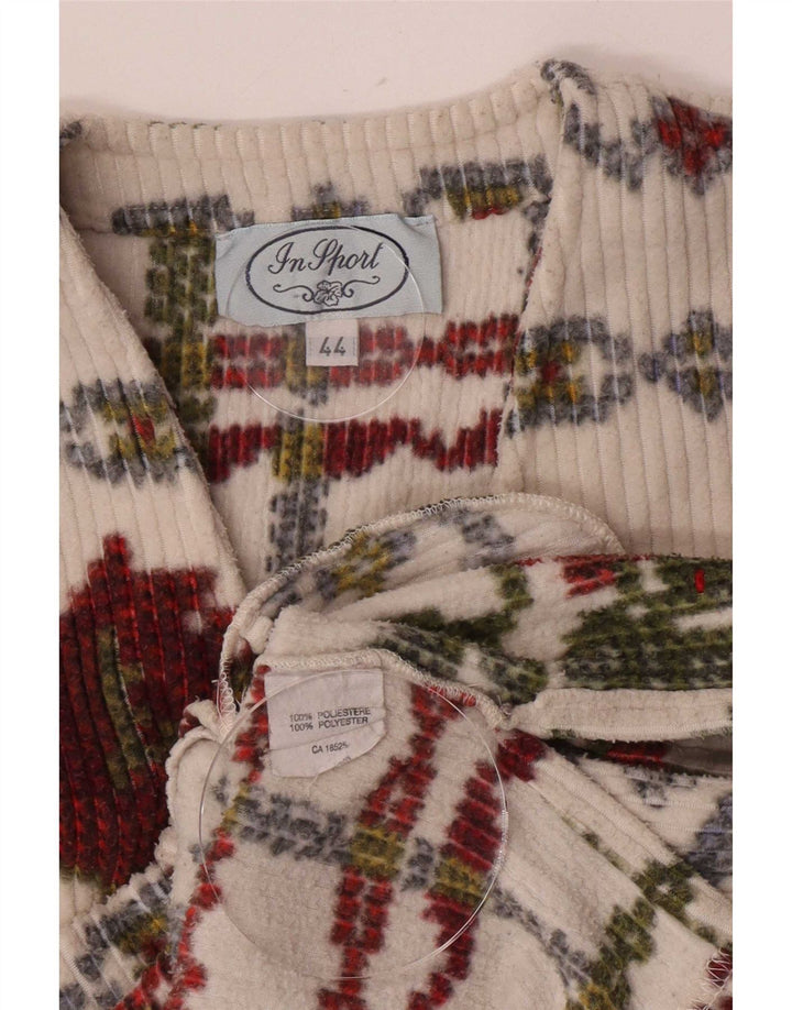 Kamizelka damska w stylu vintage IT 44 Średni biały kwiatowy poliester