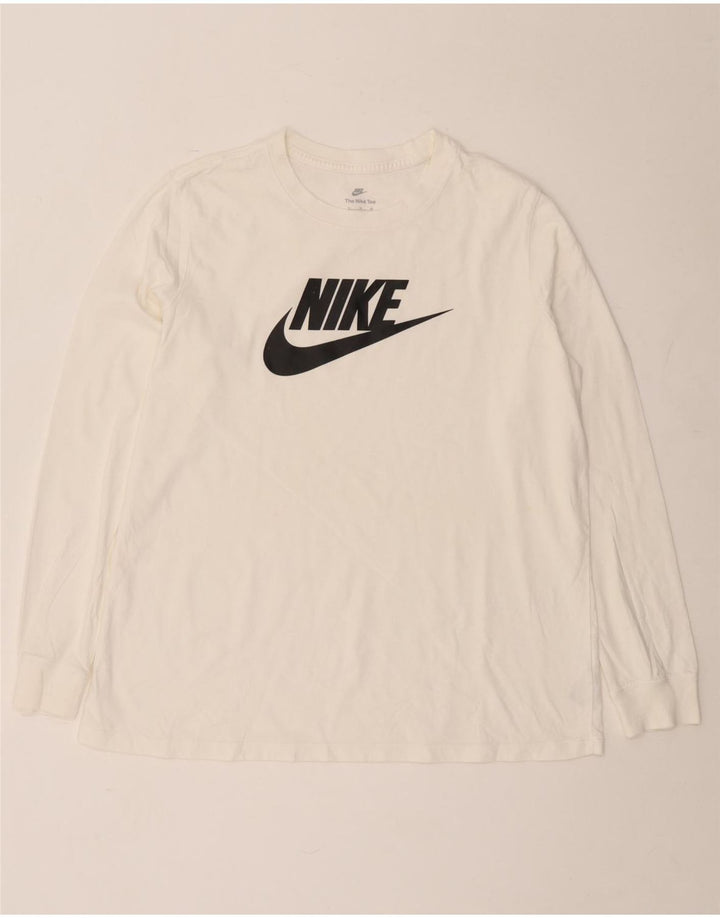 Męska koszulka graficzna Nike z długim rękawem XL, biała, bawełniana