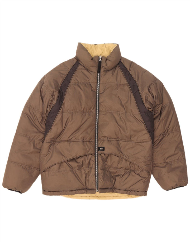 Męska dwustronna wyściełana kurtka Helly Hansen UK 38 Średni brązowy nylon