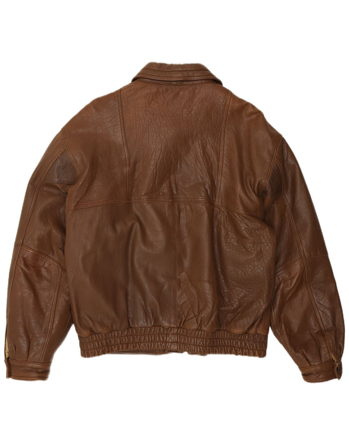 Vintage męska kurtka skórzana IT 52 XL brązowa skóra