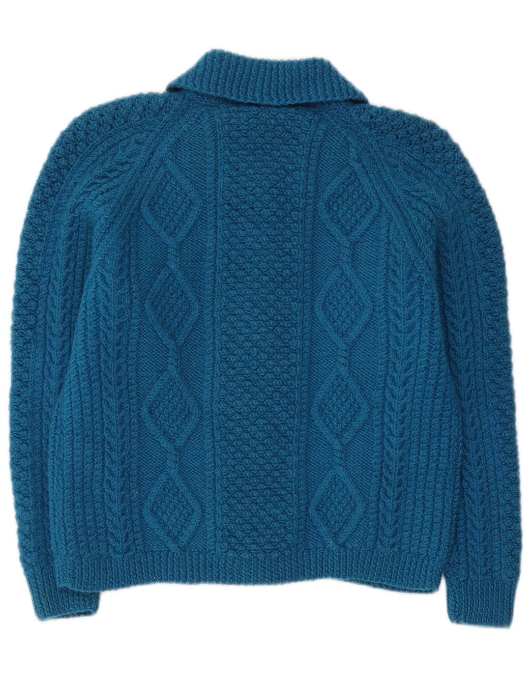 Sweter damski w stylu vintage, rozpinany UK 10, mały niebieski