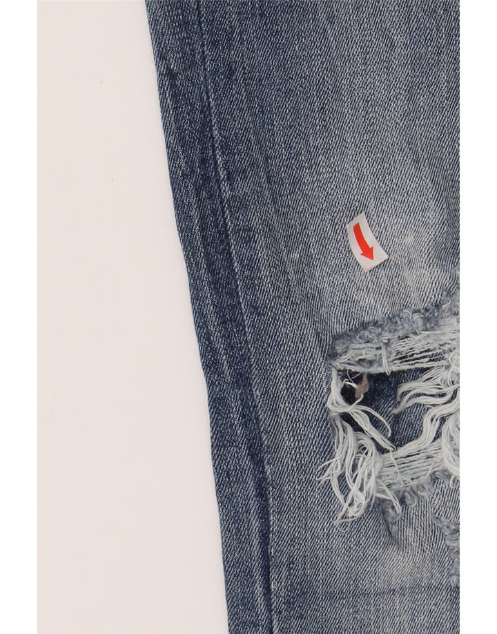 JACK & JONES Mens GLENN Distressed Slim Jeans W27 L32 Blue Cotton Vintage Jack & Jones and Second-Hand Jack & Jones from Messina Hembry 
