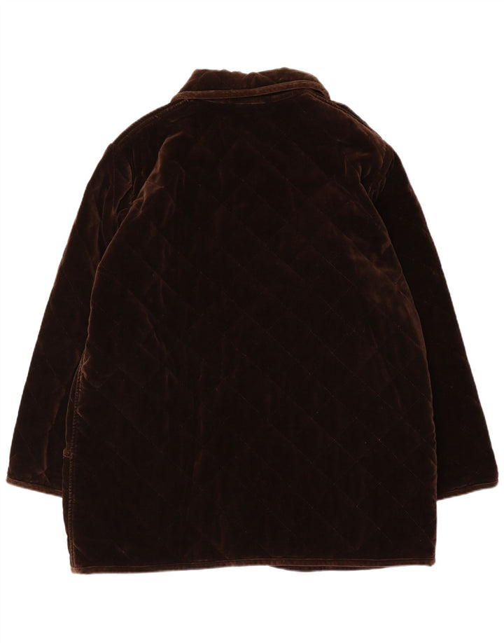 Luisa Spagnoli Damska pikowana kurtka oversize UK 16, duża, brązowa, bawełniana