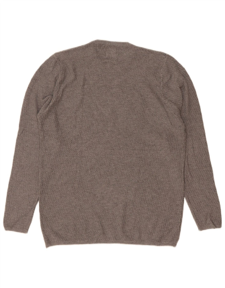 Męski sweter z okrągłym dekoltem Zara, mały szary