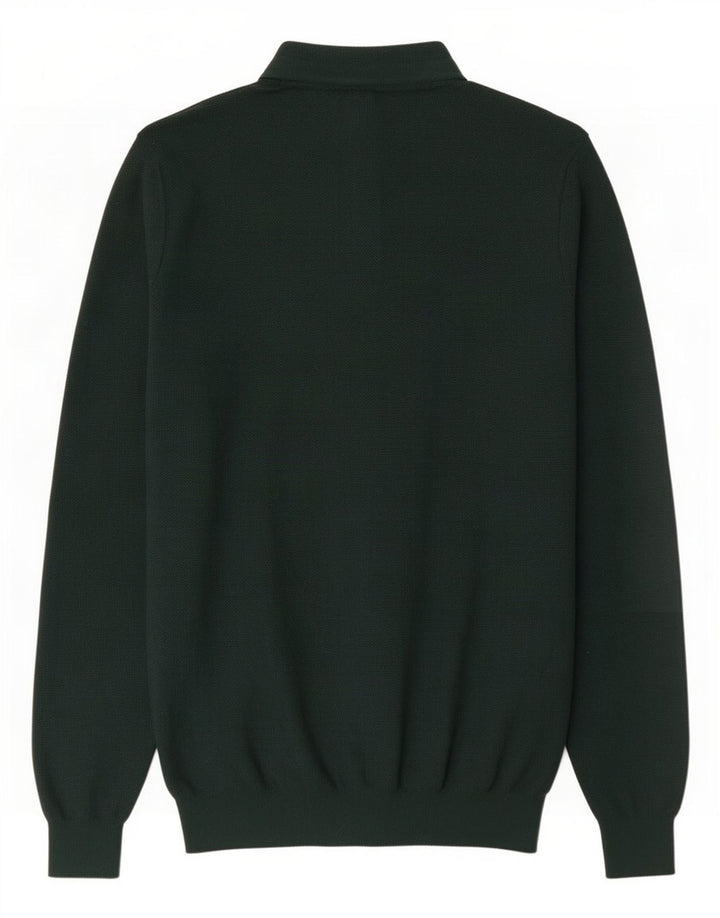 Męski sweter zapinany na guziki Massimo Dutti, średnio zielony