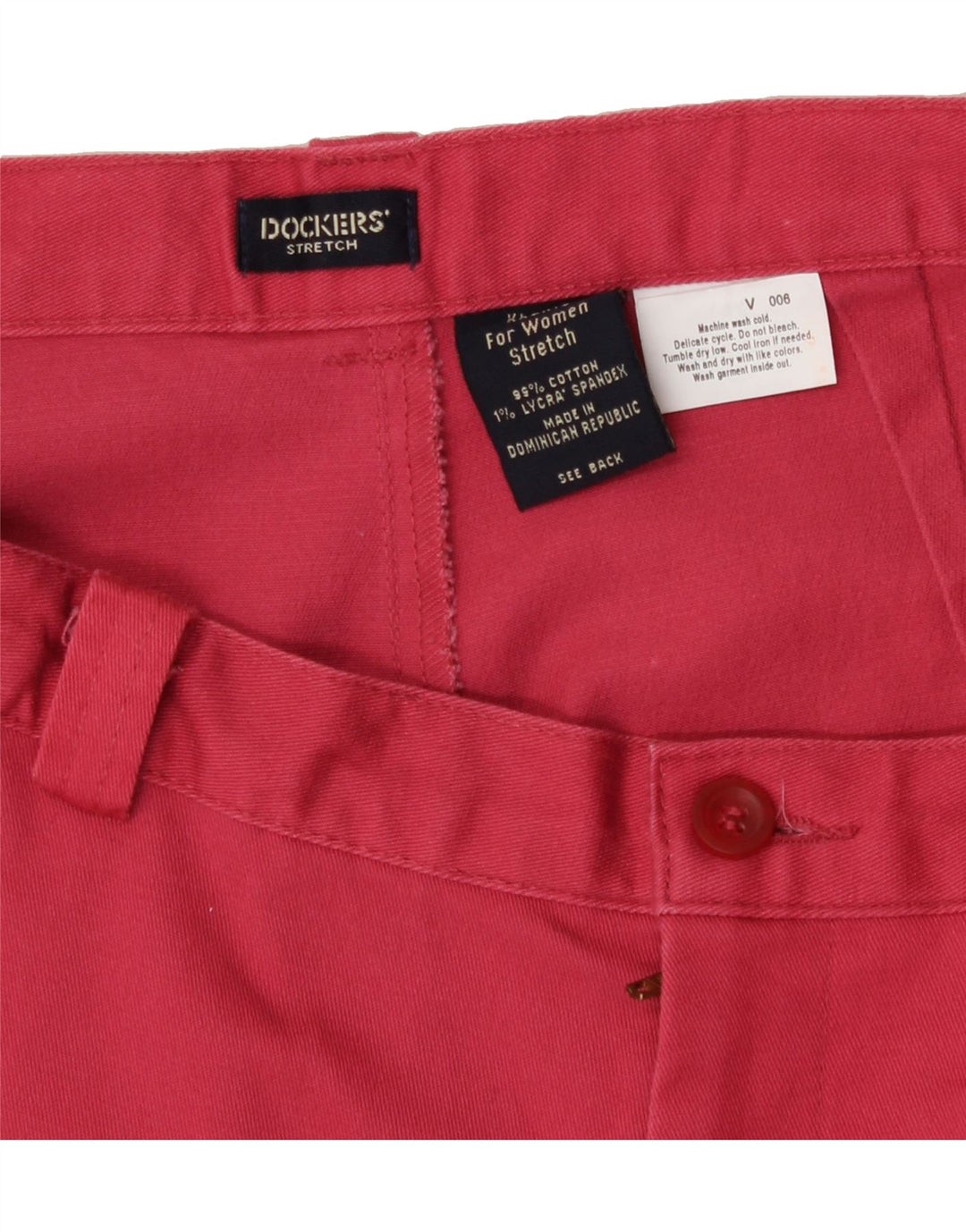 DOCKERS Womens Chino Shorts W34 Large Pink Cotton Vintage Dockers and Second-Hand Dockers from Messina Hembry 