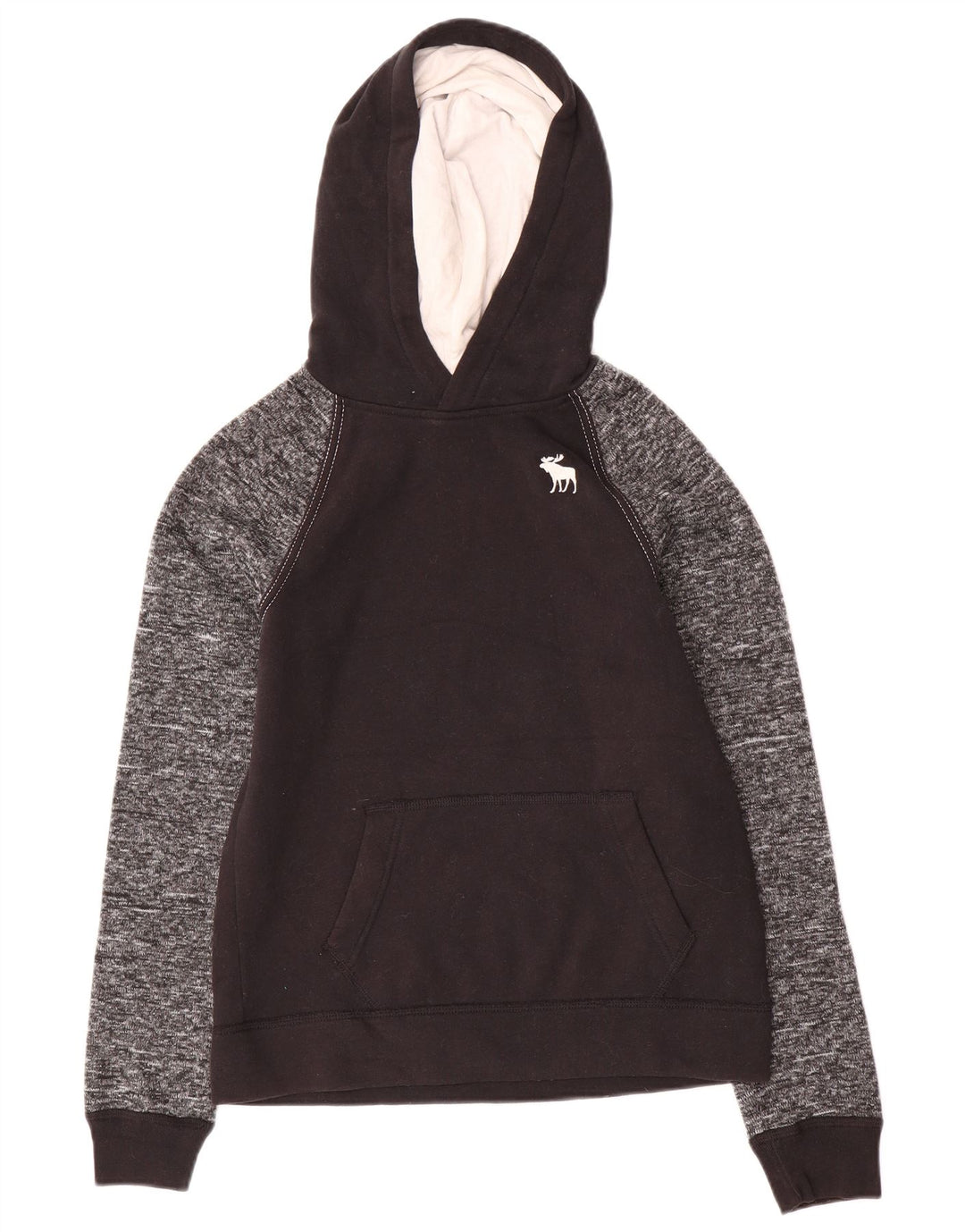 ABERCROMBIE & FITCH Chłopięcy sweter z kapturem 13-14 lat Czarny poliester w cętki