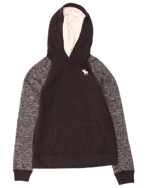 ABERCROMBIE & FITCH Chłopięcy sweter z kapturem 13-14 lat Czarny poliester w cętki