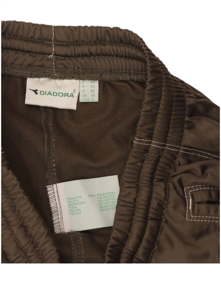 Damskie spodnie dresowe DIADORA UK 14, duże, khaki, poliester
