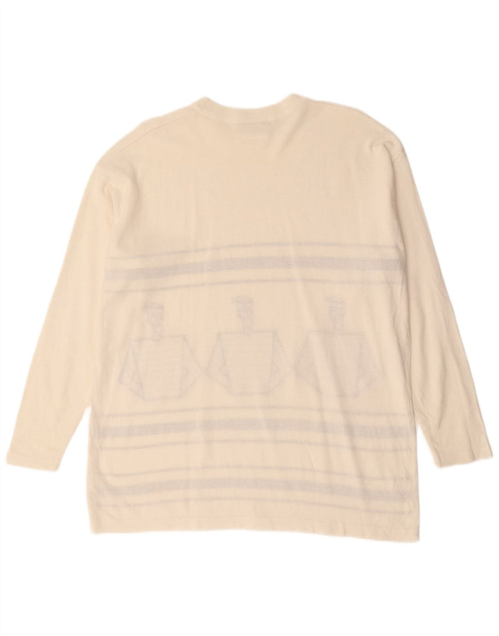 Męski graficzny top Sevres z długim rękawem XL w białe paski