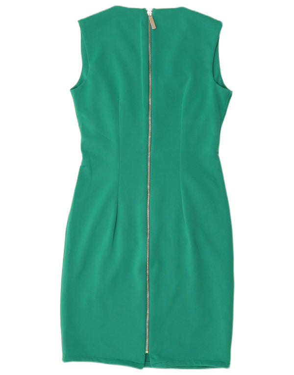 Coast Womens Full Zip Sleeveless Bodycon Dress UK 12 Medium Green Polyester