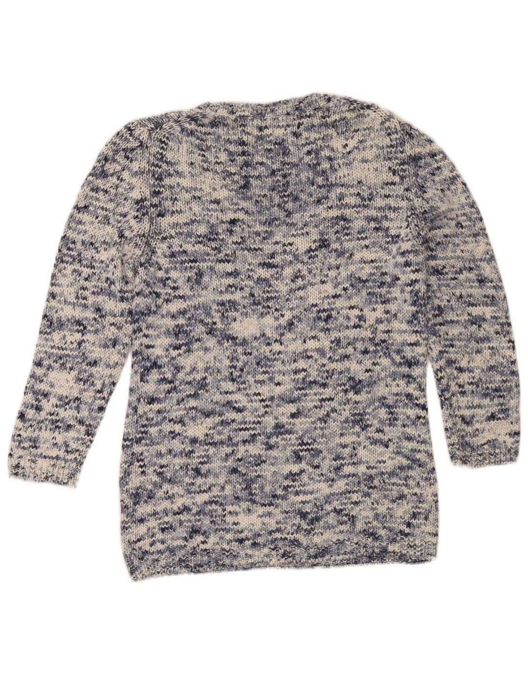 Sweter damski Massimo Dutti z dekoltem w kształcie litery V, UK 14, średni granatowy nakrapiany