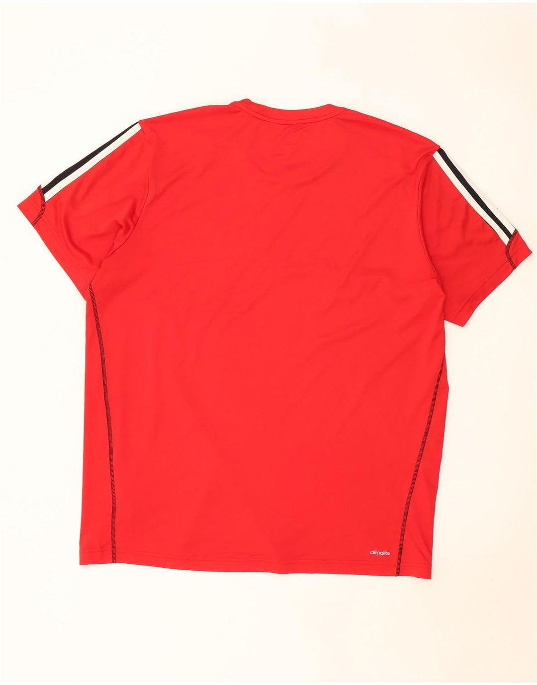 Męski T-shirt ADIDAS Climalite Top 2XL, czerwony poliester z blokami kolorów