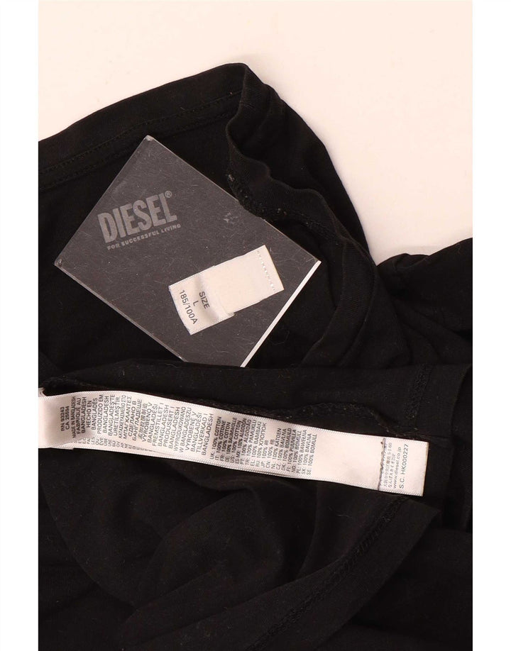 T-shirt męski Diesel, duży, czarny, bawełniany