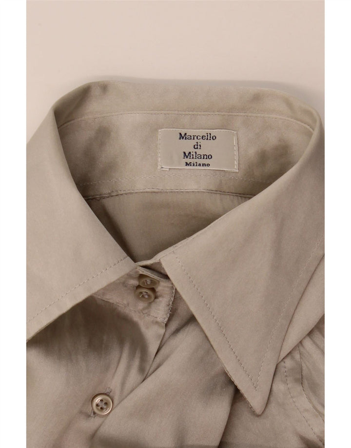 Damska bluzka koszulowa w stylu vintage UK 10 Small Grey