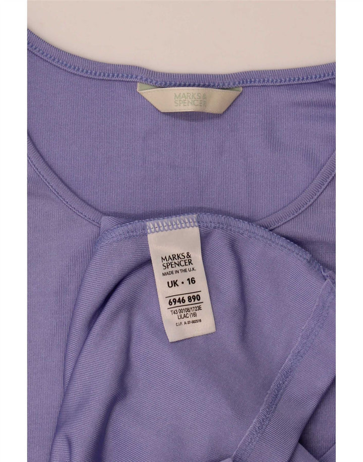 T-shirt damski Marks & Spencer Top UK 16, duży, fioletowy poliester