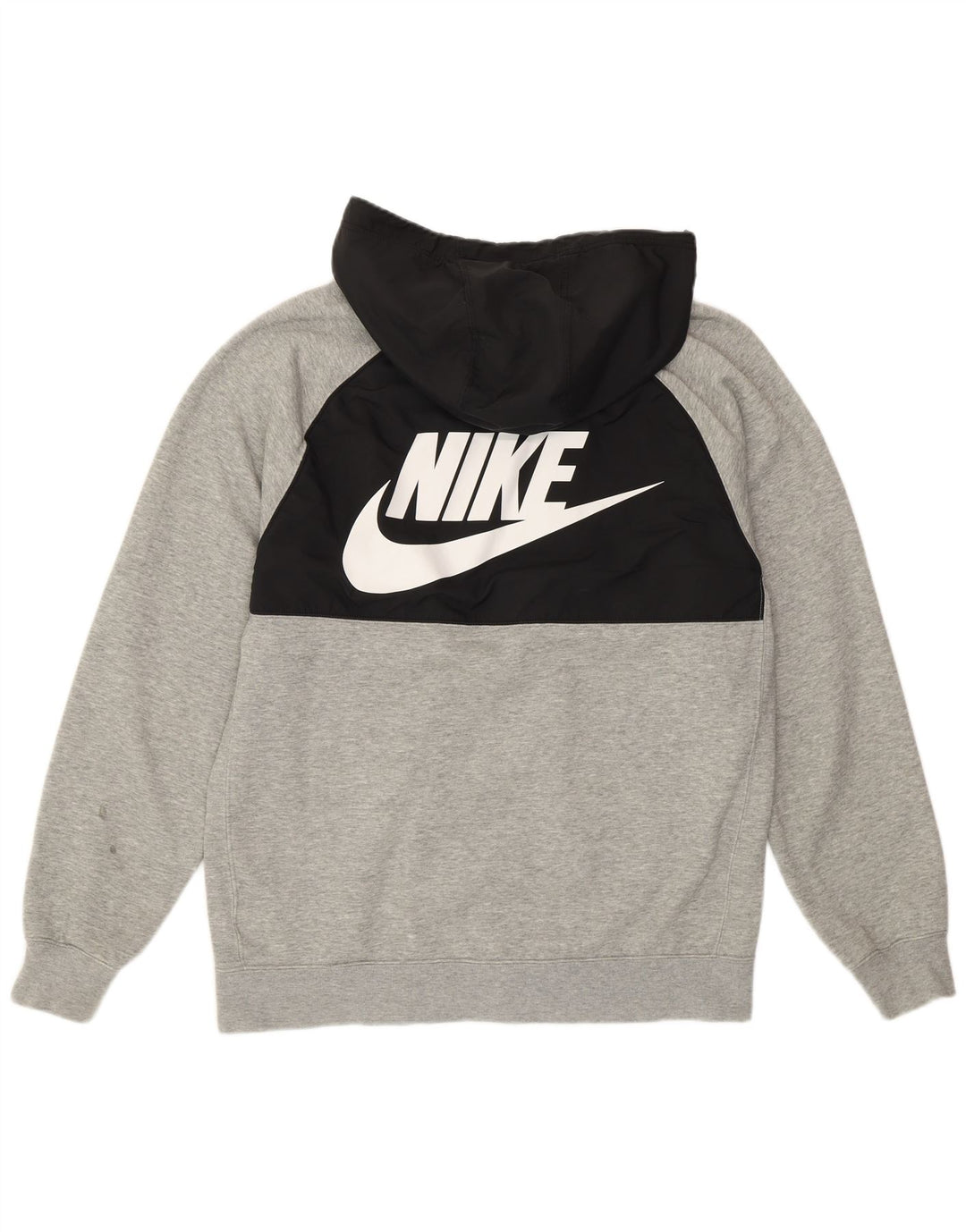 Męski sweter z kapturem i zamkiem błyskawicznym Nike, bawełniany, w kolorze średniej szarości
