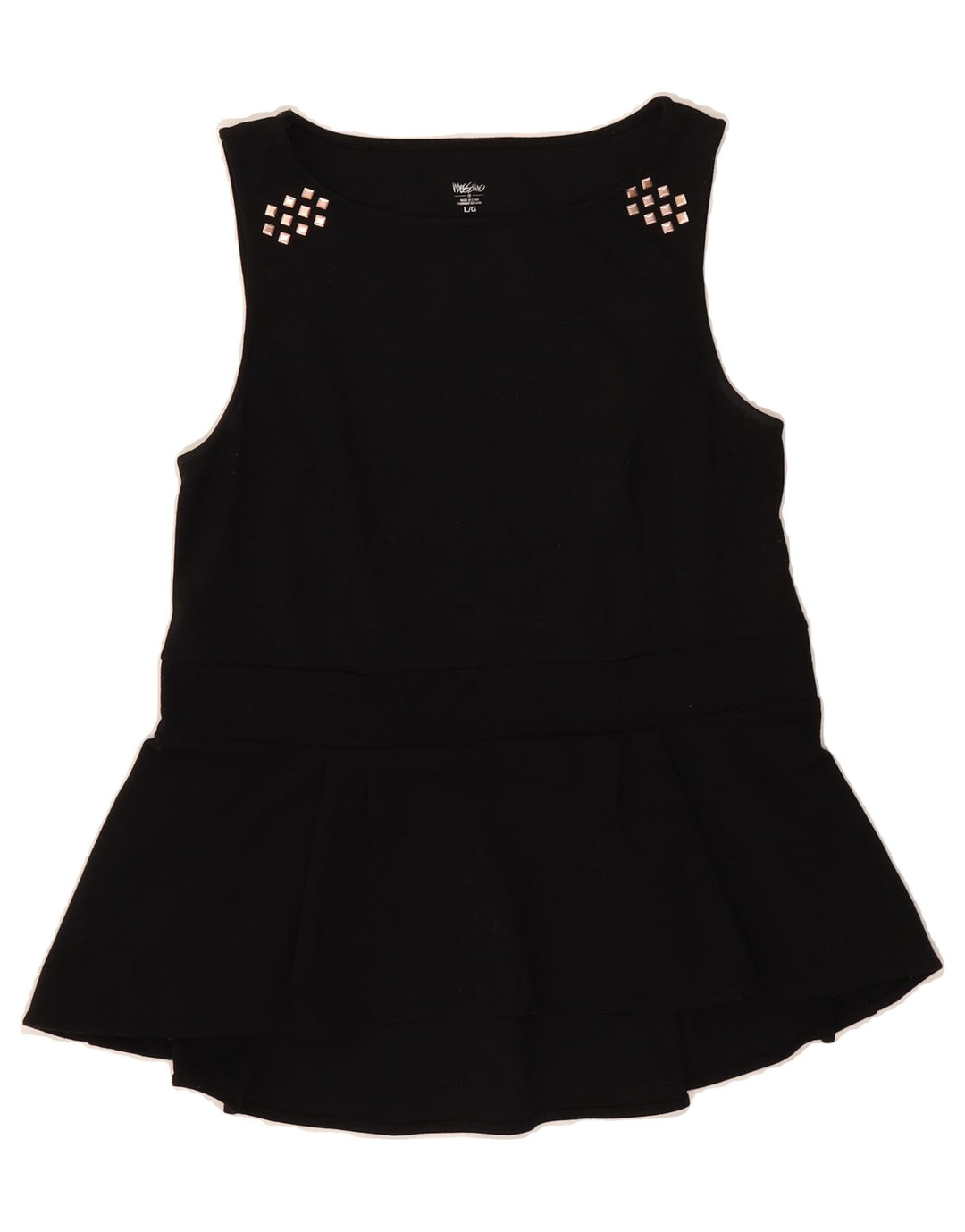 MOSSIMO Womens Sleeveless Blouse Top UK 14 Large Black Polyester Vintage Mossimo and Second-Hand Mossimo from Messina Hembry 
