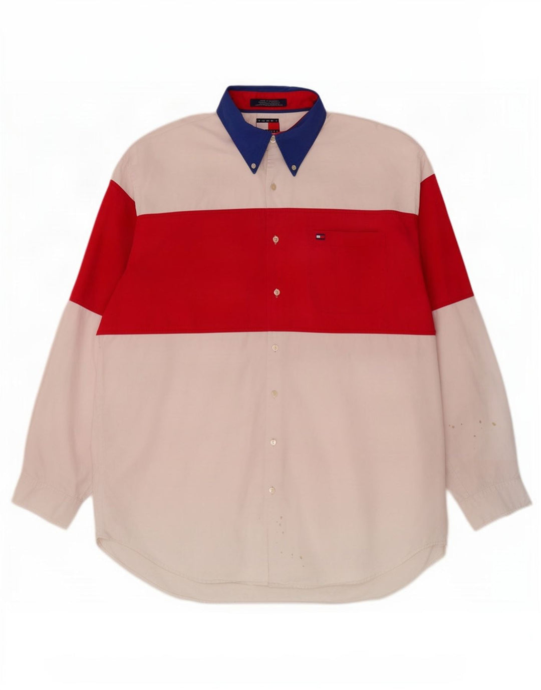 Koszula męska Tommy Hilfiger, duża, biała, bawełniana w bloki kolorów