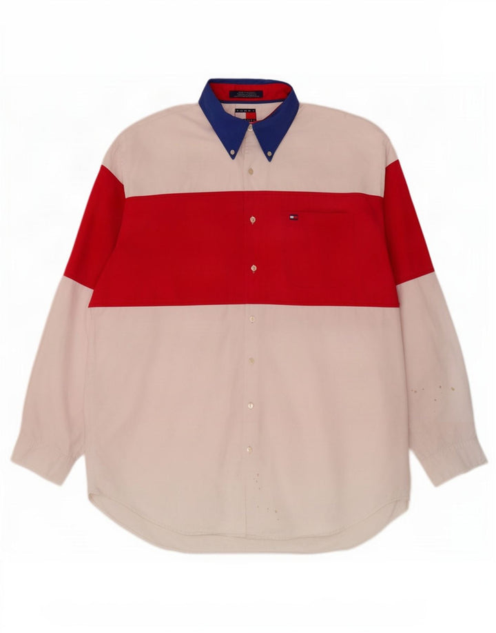 Koszula męska Tommy Hilfiger, duża, biała, bawełniana w bloki kolorów