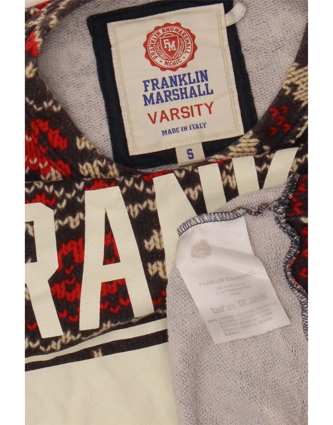 Damska bluza z grafiką FRANKLIN MARSHALL UK 10 Small Brown