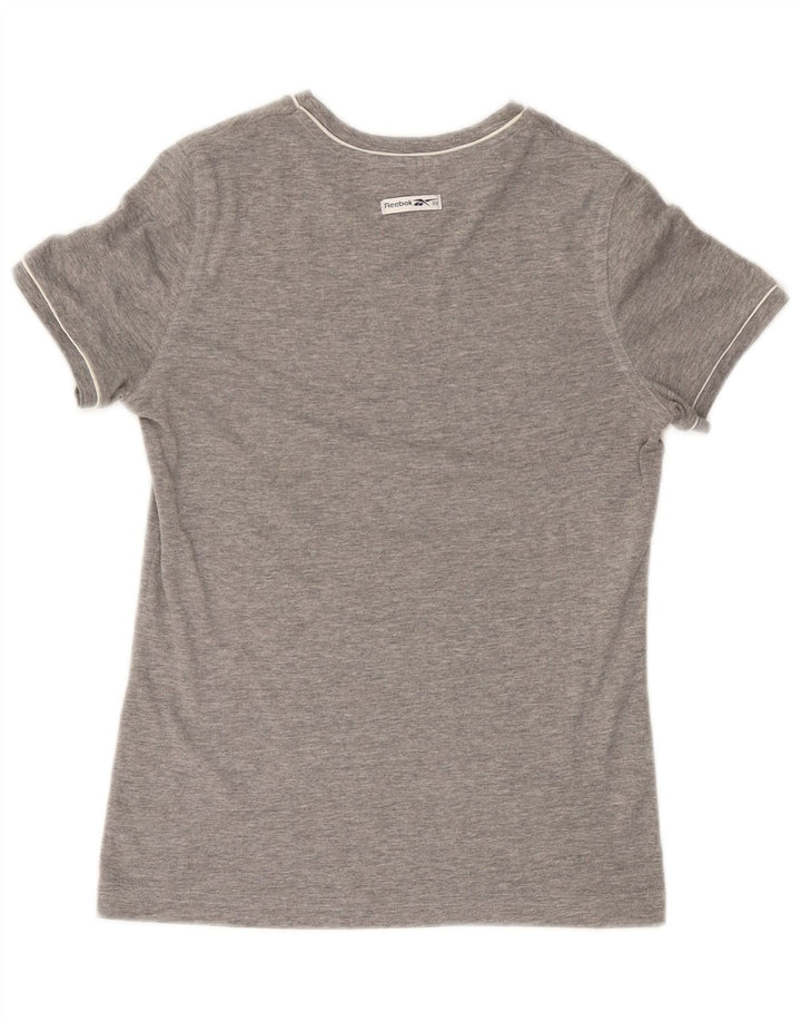 Damska koszulka z grafiką REEBOK Top UK 14, średnia szara bawełna