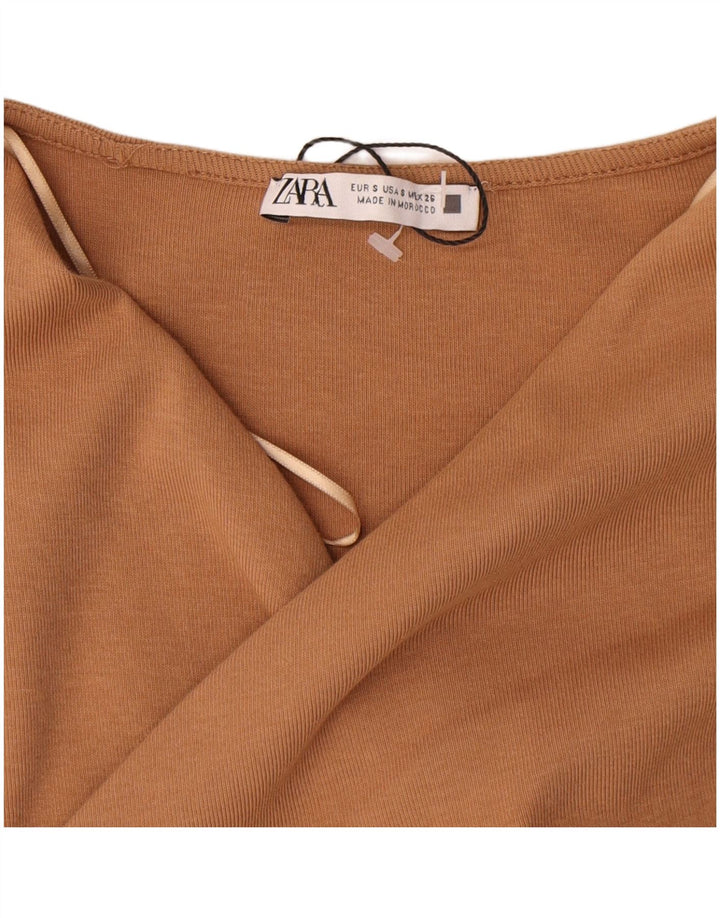 Sukienka damska Zara Maxi UK 8 Small Beżowa bawełna