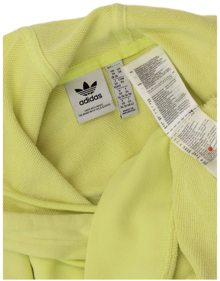 Damska bluza z kapturem ADIDAS Oversize z krótkim rękawem UK 28/30 3XL Żółta