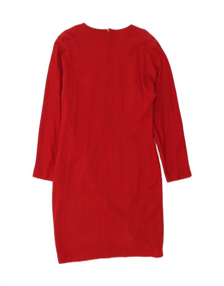 VINTAGE Womens Long Sleeve Sheath Dress IT 46 Large Red Vintage Vintage and Second-Hand Vintage from Messina Hembry 